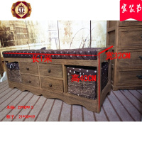 三维工匠田园收纳沙发凳储物凳换鞋凳加长坐凳口坐凳整装一米长坐凳