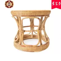 三维工匠云南手工编织矮凳子缅甸藤编竹凳儿童矮款复古简约家用圆凳换鞋凳