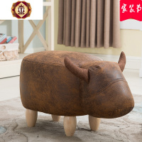 三维工匠创意牛凳子换鞋凳家用口穿鞋凳坐凳沙发凳实木脚凳矮凳动物凳子