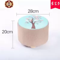 三维工匠小凳子家用时尚创意圆凳沙发凳实木矮凳客厅布艺墩子换鞋凳小板凳