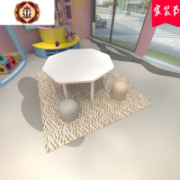 三维工匠北欧儿童休闲桌子凳子套装室内休息区换鞋凳桌凳组合娱乐中心凳子