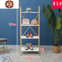 三维工匠鞋店鞋架展示架女装店落地式包包置物架服装店橱窗架多层金色货架