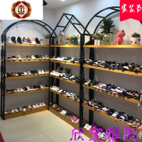 三维工匠新款鞋店鞋架展示架女鞋店铺货架落地式男鞋店展示架复古风包包架