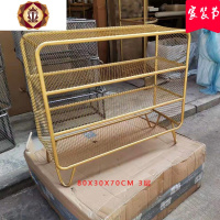三维工匠金色鞋架ins北欧口客厅玄关 金属收纳少女网红拖鞋架子多层创意