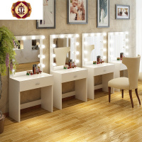 三维工匠简约现代影楼梳妆台桌化妆台小学校彩妆带灯化妆台带灯特价