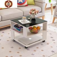 三维工匠创意简约小茶几边角方桌客厅迷你角柜沙发边柜钢化玻璃边角几卧室