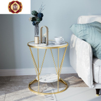 三维工匠轻奢大理石边几北欧网红小茶几简约现代床头柜圆桌子铁艺沙发角几