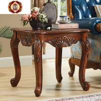 三维工匠美式小茶几实木70花边几桌子欧式客厅小方桌沙发角几80边桌边柜