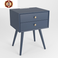 三维工匠轻智能北欧床头柜简约现代实木腿小柜子迷你卧室床边柜usb可充电