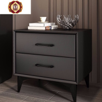 三维工匠床头柜免安装简约后现代床边柜轻奢北欧储物柜主卧高端床头柜皮质