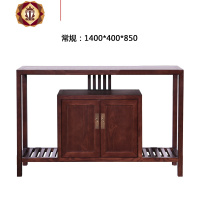 三维工匠新中式玄关柜现代禅意实木花端景台酒店样板房厅条案供桌玄关