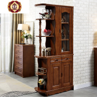 三维工匠橡胶木厅间厅柜0.92客厅隔断墙屏风酒柜1.23米简约中式玄关鞋柜