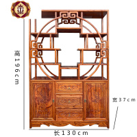 三维工匠博古架实木新中式多宝阁客厅隔断古董展示架榆木置物架厅玄关柜