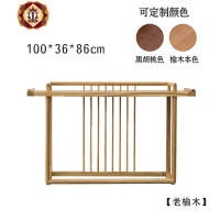 三维工匠新中式玄关柜轻奢老榆木禅意走廊简约现代实木黑胡木仿古中式条案