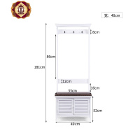 三维工匠实木衣帽架落地客厅多功能换鞋凳玄关鞋柜挂衣架一体家用口简约