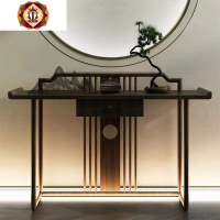 三维工匠新款玄关桌实木条案供桌现代简约中式带抽屉可储物禅意端景台