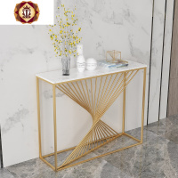 三维工匠北欧玄关桌后现代简约铁艺大理石靠墙长条窄桌客厅玄关台条案条几
