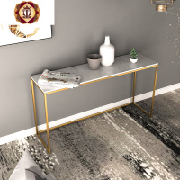 三维工匠北欧简约铁艺大理石玄关台现代中式玄关桌条案美式玄关柜窄桌条几