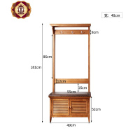 三维工匠实木衣帽架落地口换鞋凳鞋柜衣架一体家用穿鞋凳厅卧室衣帽柜