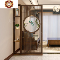 三维工匠屏风隔断入户进家用实木玄关可移动博古架一体中式置物隔挡屏风