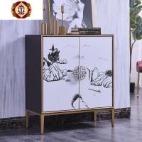 新中式玄关柜手绘酒柜隔断柜简约新古典入户间厅屏风柜轻奢厅柜
