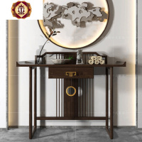 三维工匠新中式玄关桌 禅意实木玄关台中堂供桌翘头条案端景台厅墙边柜