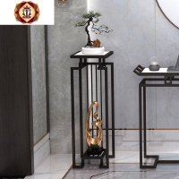 三维工匠新中式玄关桌靠墙玄关台玄关柜现代轻奢酒店端景台大理石窄桌条案