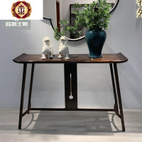 三维工匠新中式黑檀木玄关台现代简约禅意实木条案进入户端景台家具定制