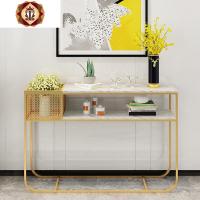 三维工匠简约大理石玄关桌轻奢北欧玄关柜走廊装饰条案隔断暖气片置物架子