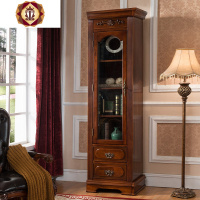 三维工匠美式实木书柜书架 欧式书房家具储物柜组合带书橱AI219