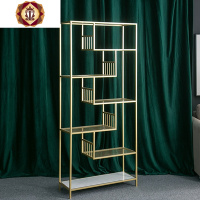 三维工匠铁艺多层金属书架置物格子落地展示架客厅创意北欧轻奢风艺术书柜