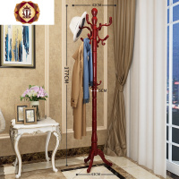 三维工匠实木欧式衣帽架落地卧室衣架创意家用衣服架办公室客厅挂包帽子架