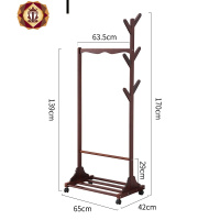三维工匠创意衣帽架实木落地卧室简易挂衣架落地衣架简约现代衣服架子