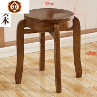 三维工匠实木凳子家用现代餐厅椅子圆凳中式板凳创意小矮登子古筝凳坐凳