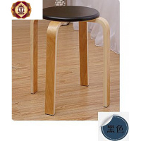 三维工匠简约木头高凳子实木餐桌凳时尚小圆凳子曲木板凳家用成人椅子木凳
