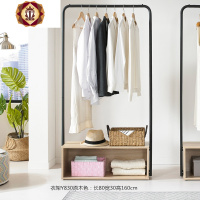 三维工匠椅恋落地晾衣架卧室简易单杆式简约挂衣服架子衣帽架木制置物架