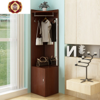 三维工匠新款多功能转角衣帽架客厅卧室挂衣架储物柜落地穿衣镜推拉带柜