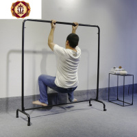 三维工匠多功能室外晾衣架可移动带滑轮落地单杆简易置衣架铁艺房间挂衣架