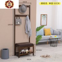 三维工匠实木衣架落地家用口挂衣架鞋架一体厅衣架柜换鞋凳鞋柜