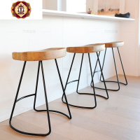 三维工匠吧台桌实木家用靠墙长条高脚酒吧台阳台桌创意咖啡奶茶店桌椅组合