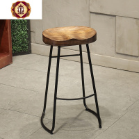 三维工匠美式工业实木吧台桌家用隔断高脚长桌咖啡奶茶店酒吧阳台吧台桌椅