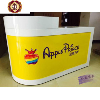 三维工匠新款烤漆转角收银台吧台前台服装店幼儿园柜台电脑桌收银台