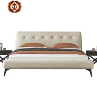 三维工匠意式极简轻奢布床主卧简约现代1.8米1.5双人床北欧婚床科技布艺床