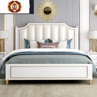 三维工匠新美式轻奢实木床后现代简约网红床欧式床主卧公主床双人简欧婚床
