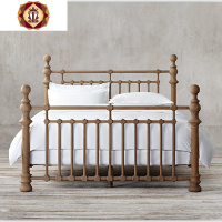 三维工匠法式复古做旧实木床美式乡村双人床罗马柱1.5/1.8米公主床婚床