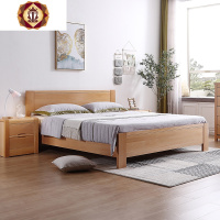 三维工匠全实木床双人床榉木新中式1.8高箱现代简约1.5米床工厂直销原木床