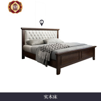 三维工匠美式实木床1.8米1.5m主卧白色软包现代简约轻奢储物高箱双人床