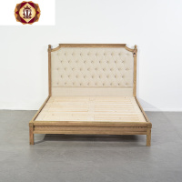 三维工匠特价欧式法式乡村美式橡木实木单双人床复轻奢箱体古布艺网红床床