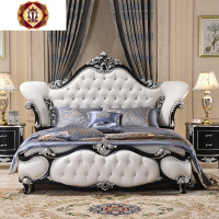 三维工匠舍维尼欧式公主床卧室家具工厂直销双床酒红描金婚床冲钻