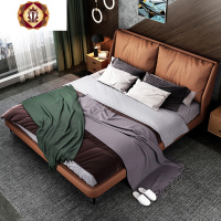 三维工匠意式实木极简科技布艺床港式轻奢储物简约双人1.8米结婚主卧大床